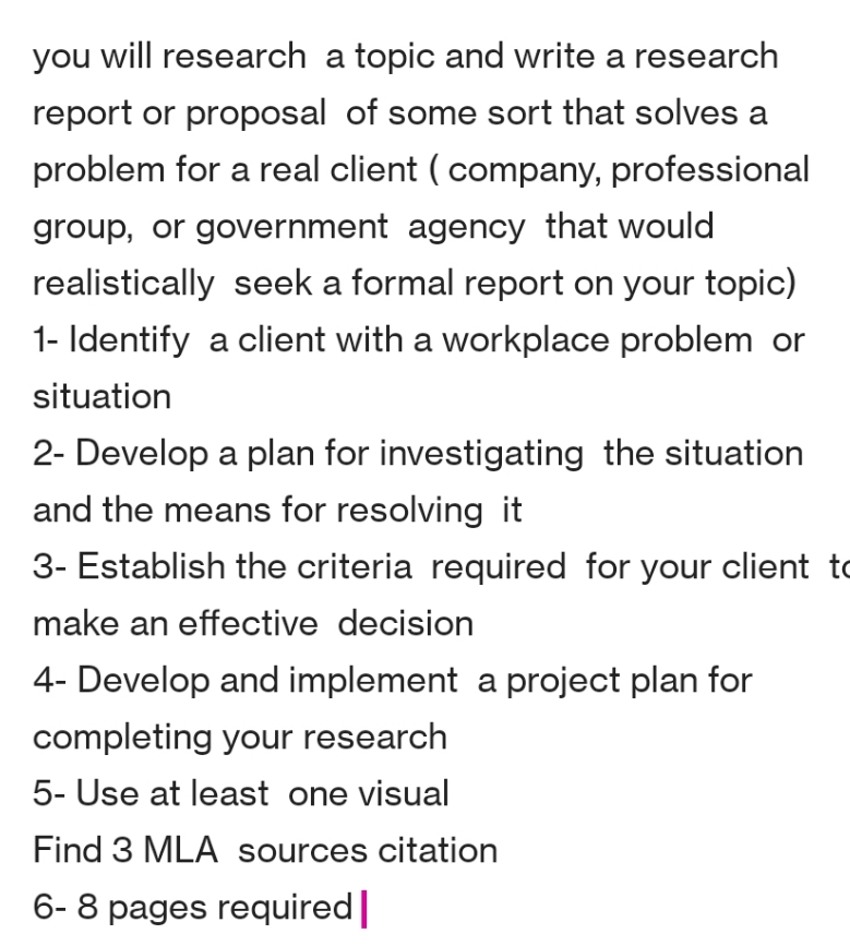 you will research a topic and write a research