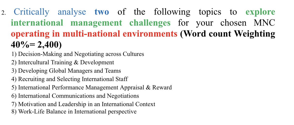 Use Coca Cola company as a case study and analyze