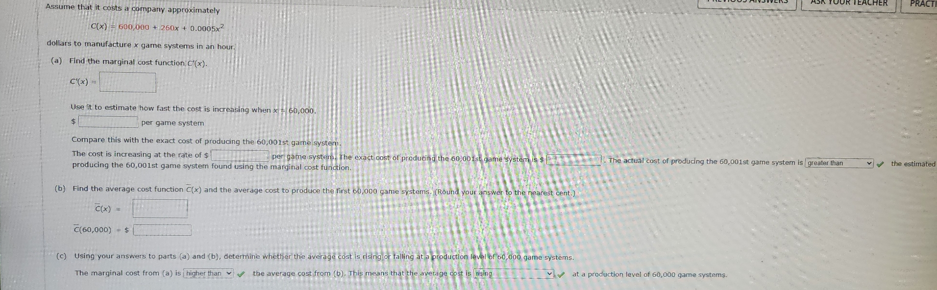 Assume that it costs a company approximately C (