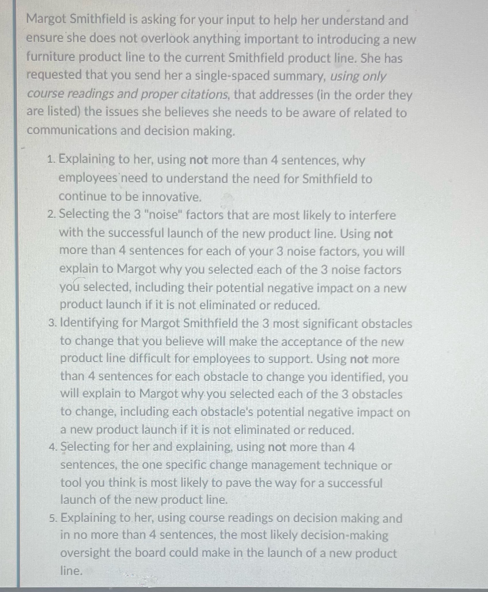 Margot Smithfield is asking for your input to