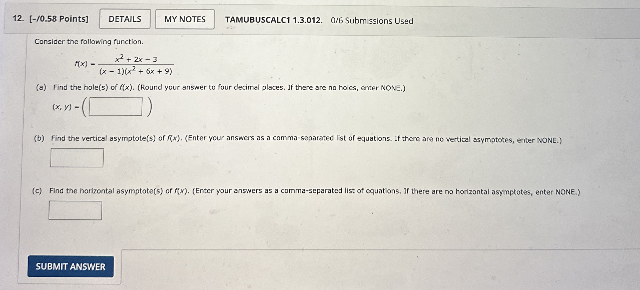 [ - / 0 . 5 8 Points ] TAMUBUSCALC 1 1 . 3 . 0 1