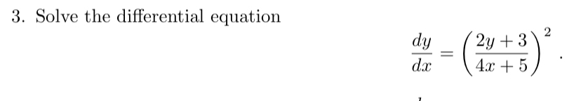 Solve the differential equation d y d x = ( 2 y +