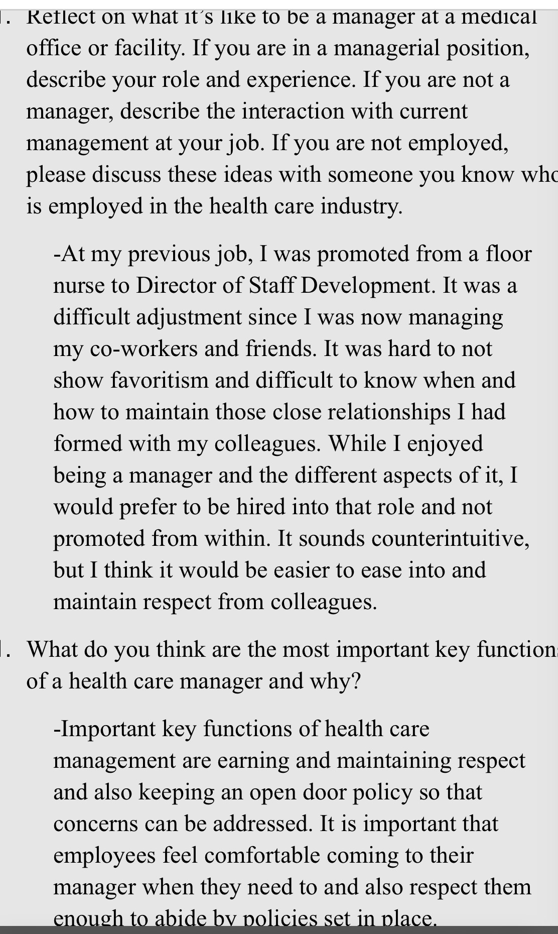 How would you reply To this classmates post with