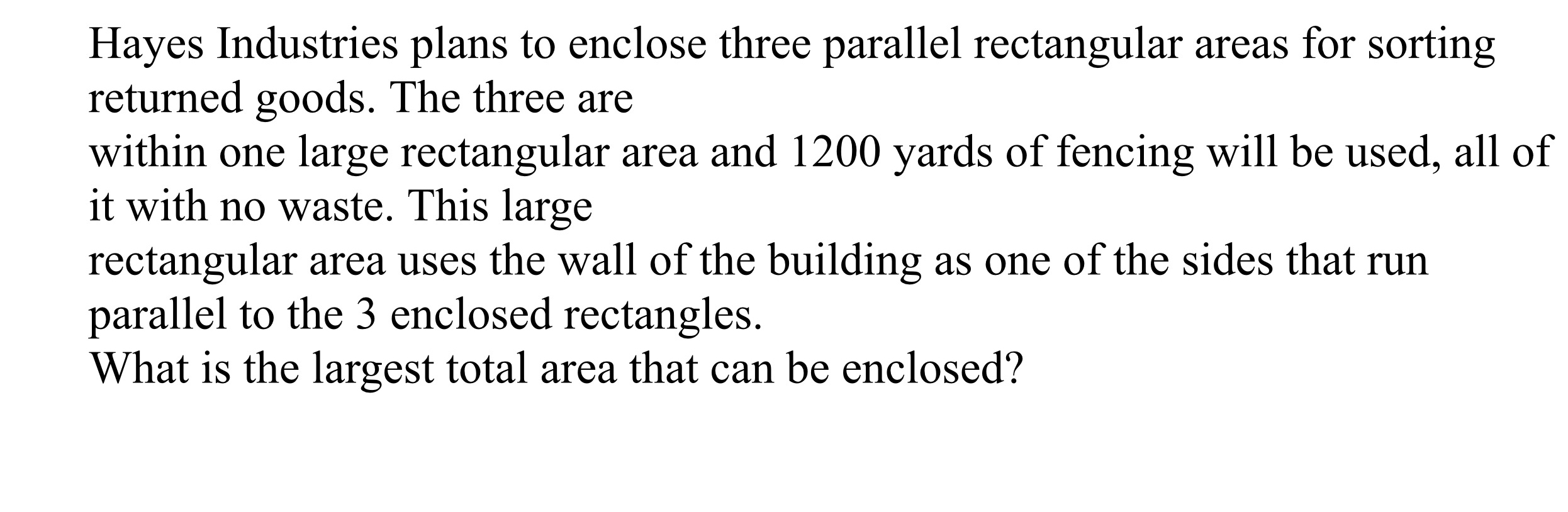 Hayes Industries plans to enclose three parallel