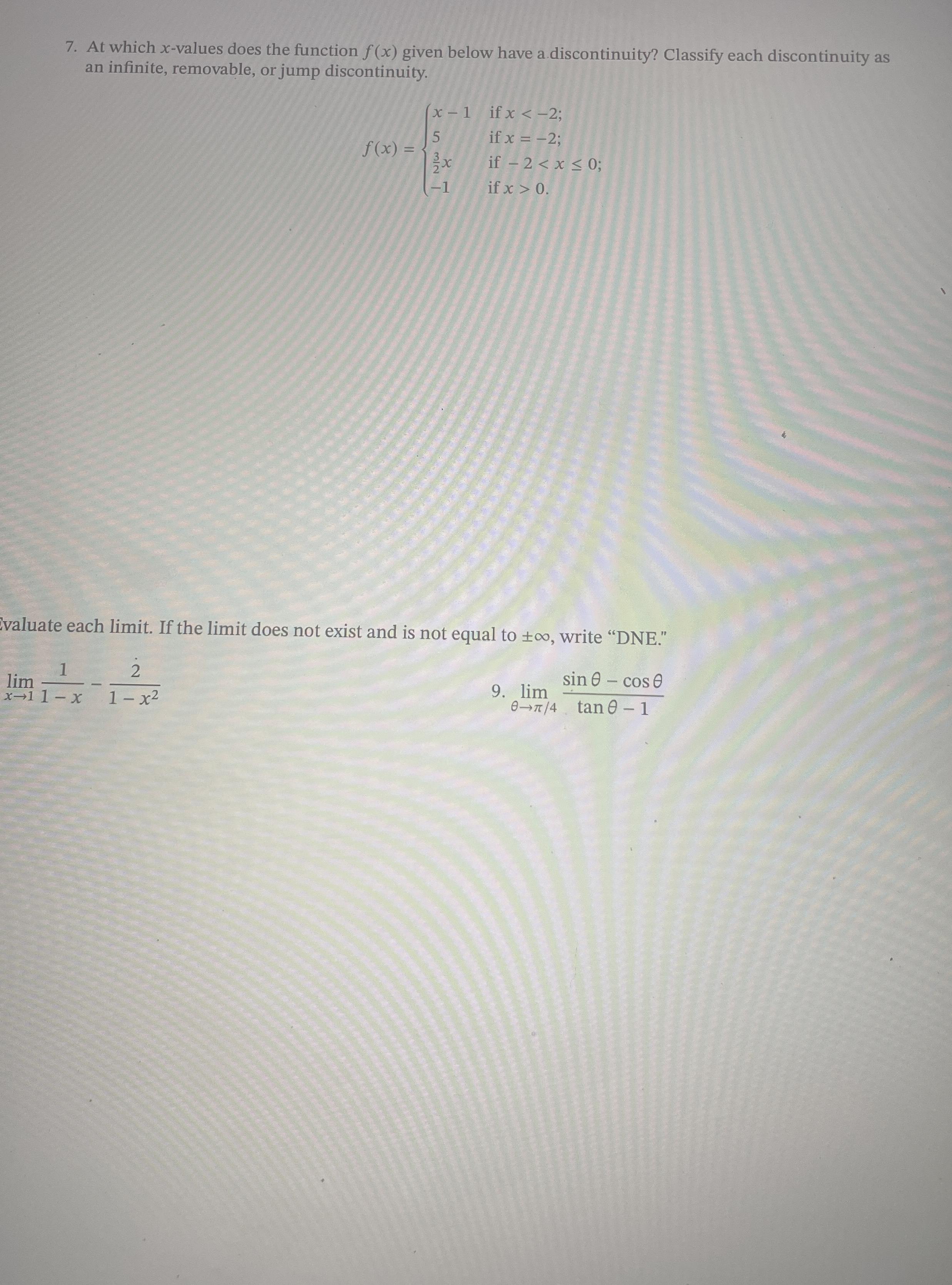At which x - values does the function f ( x )