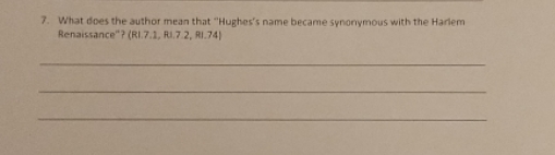 THIS SUBJECT IS ELA 7. What does the author mean
