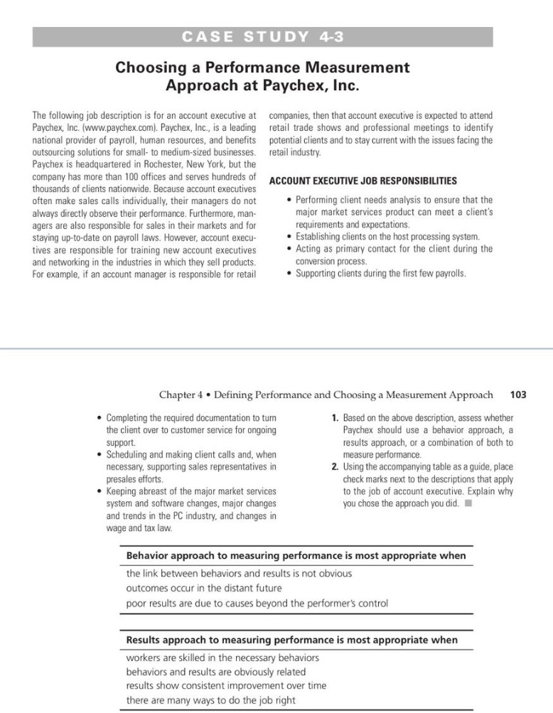 CASE STUDY 43 Choosing a Performance Measurement