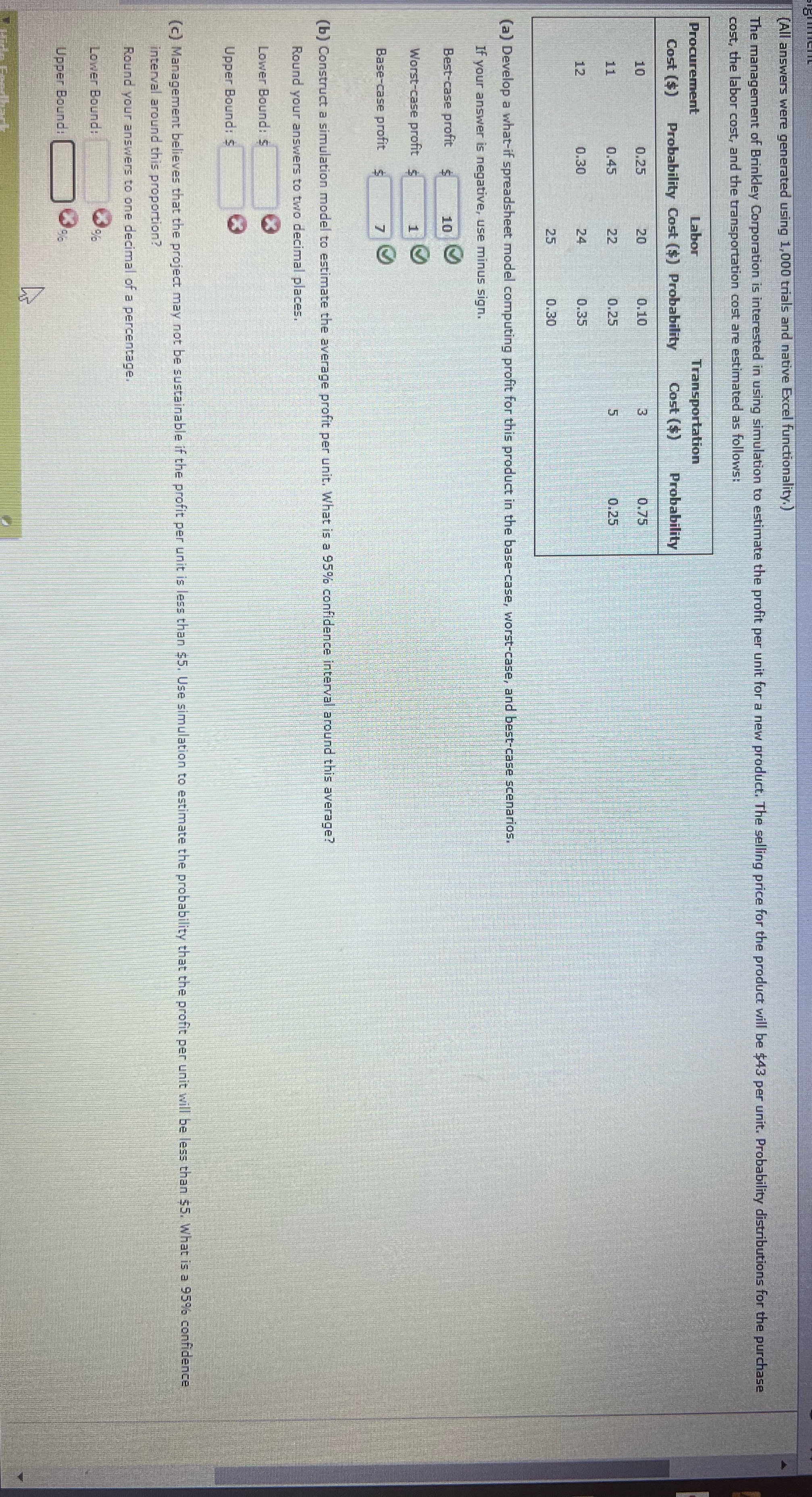 (All answers were generated using 1,000 trials