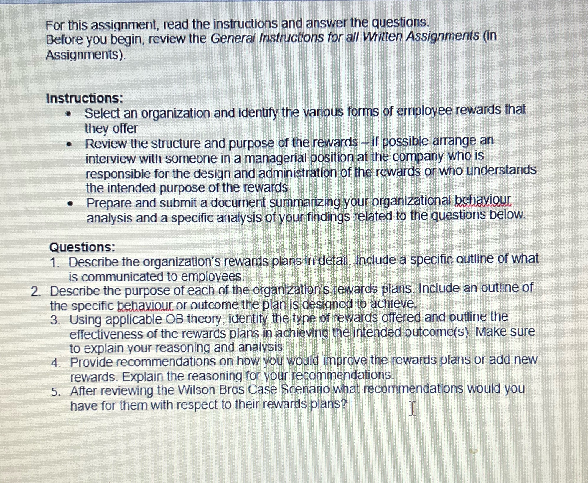 In text citations and links used please For this