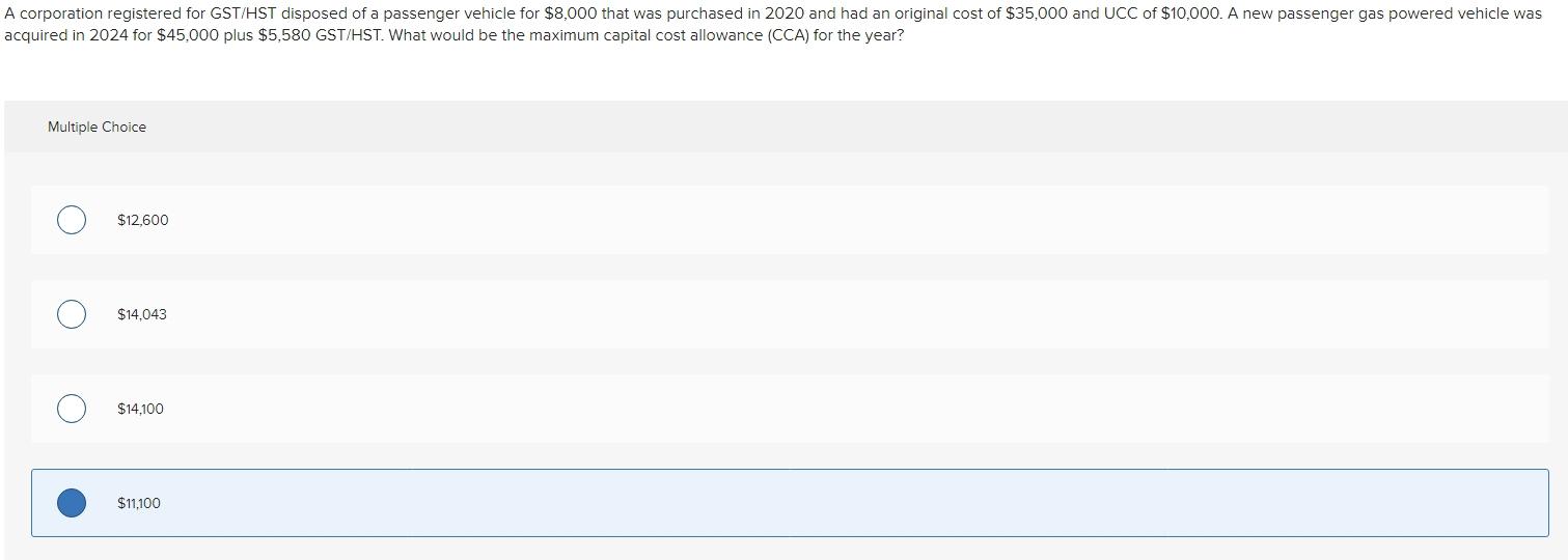 A corporation registered for GST/HST disposed of