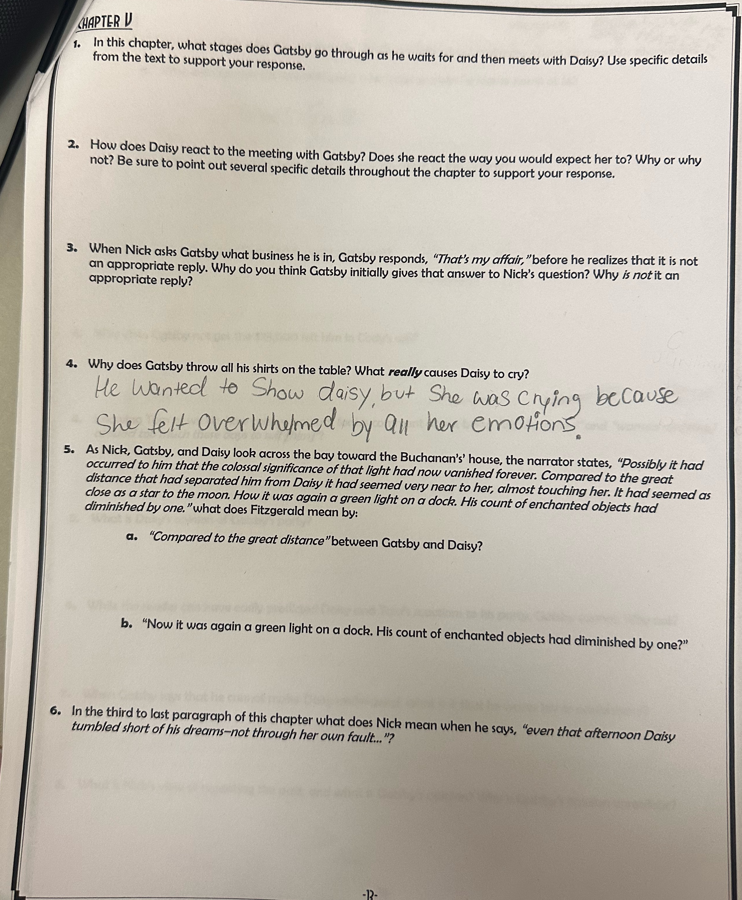 Answer the questions from chapter 5 from the