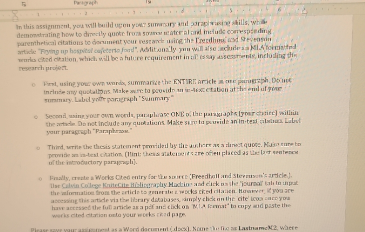 please answer the questions below Paragraph 1 In