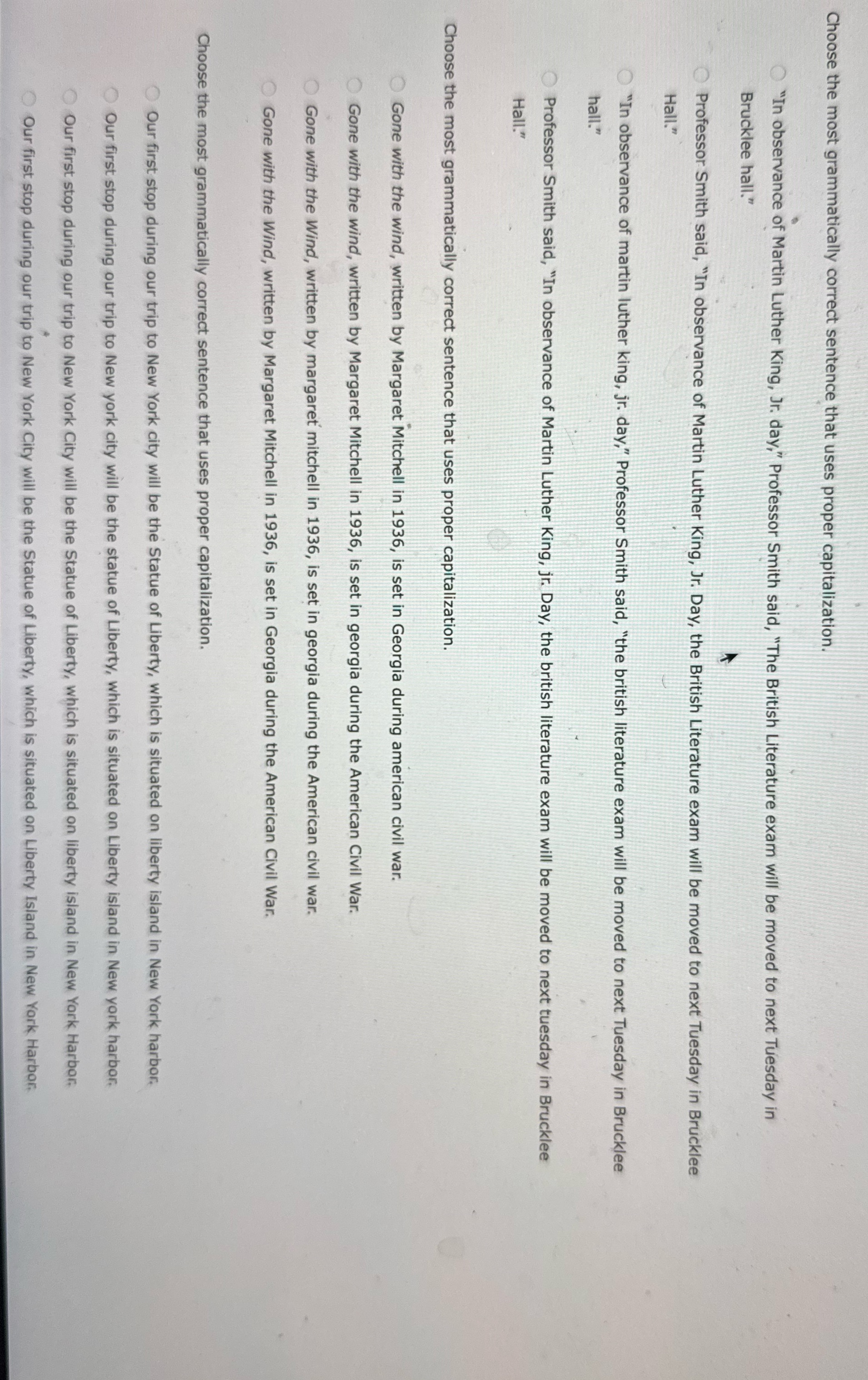 Choose the most grammatically correct sentence