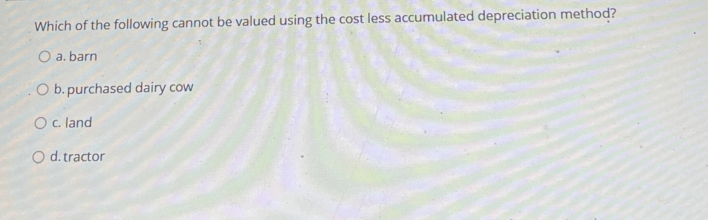 Which of the following cannot be valued using the