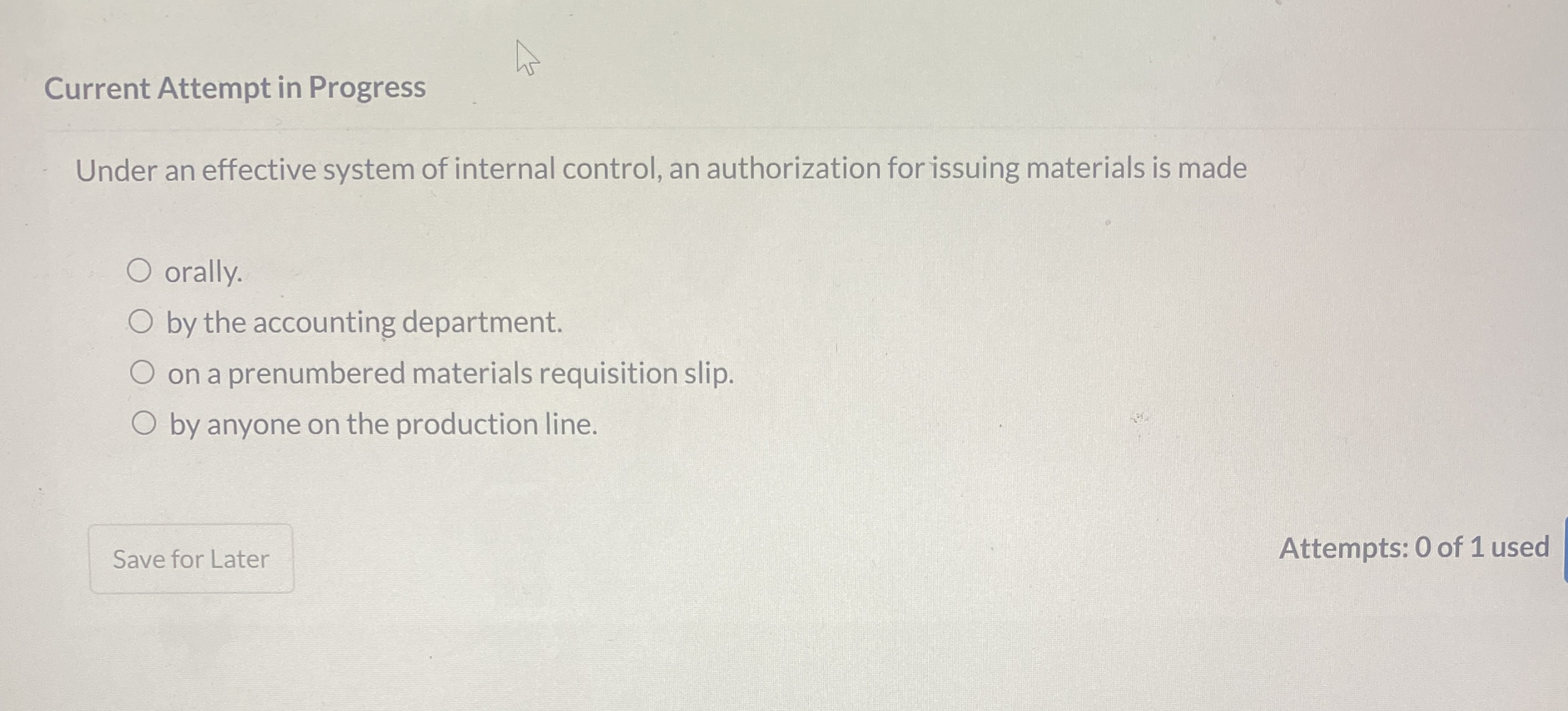 Current Attempt in Progress Under an effective