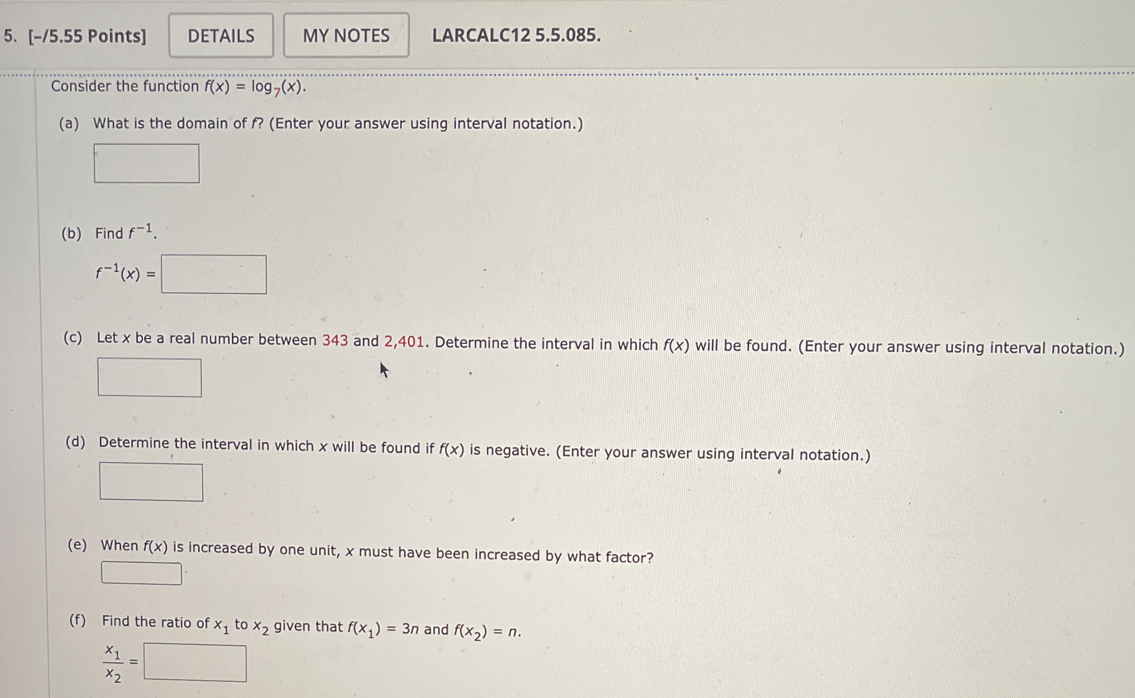 [ - / 5 . 5 5 Points ] LARCALC 1 2 5 . 5 . 0 8 5