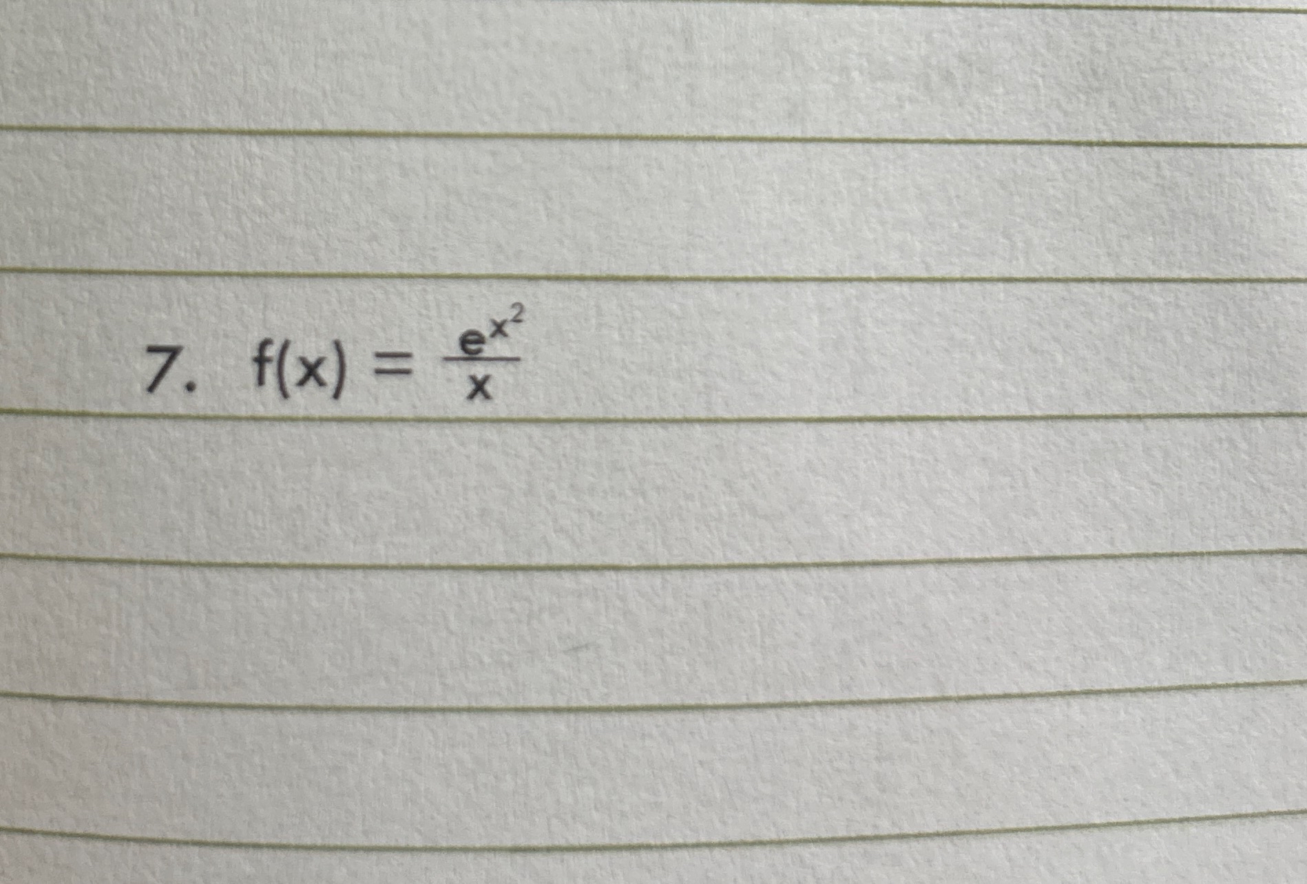 f ( x ) = e x 2 x find the Central Points for