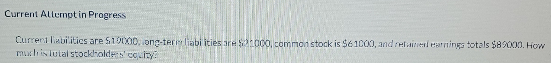 Current Attempt in Progress Current liabilities