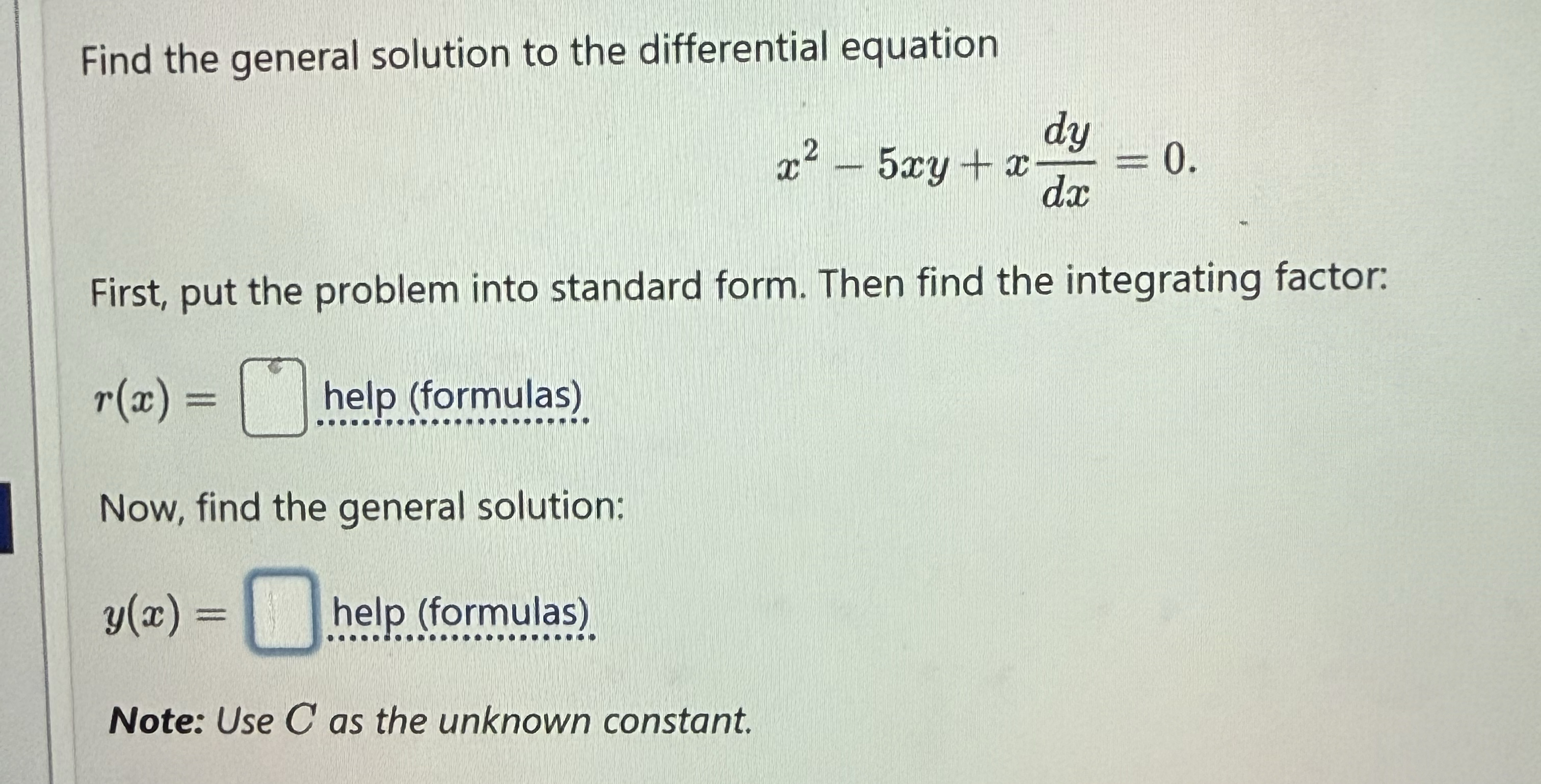 Find the general solution to the differential