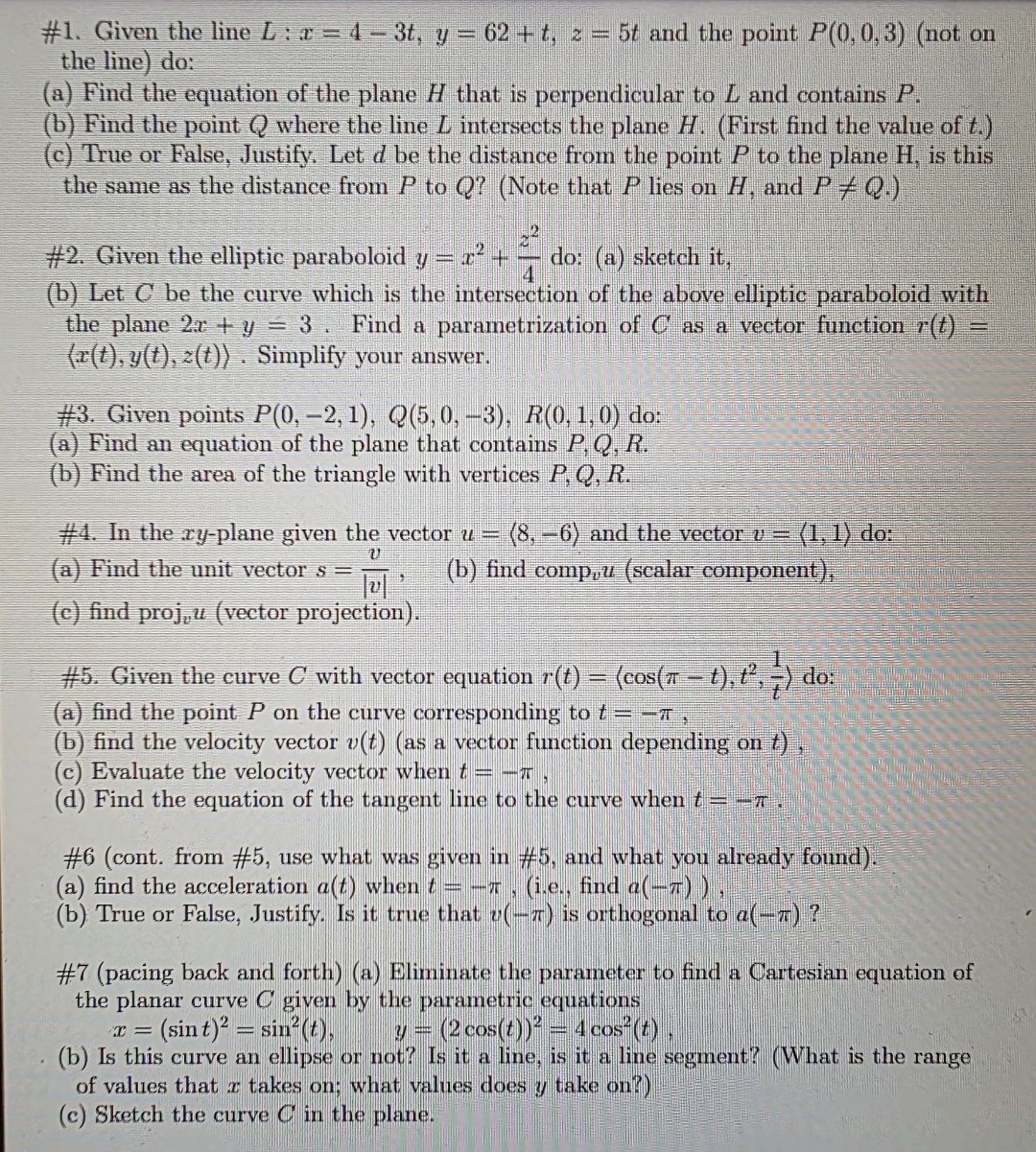 # 1 . Given the line L:a = d - 3 t , y = 6 2 + t