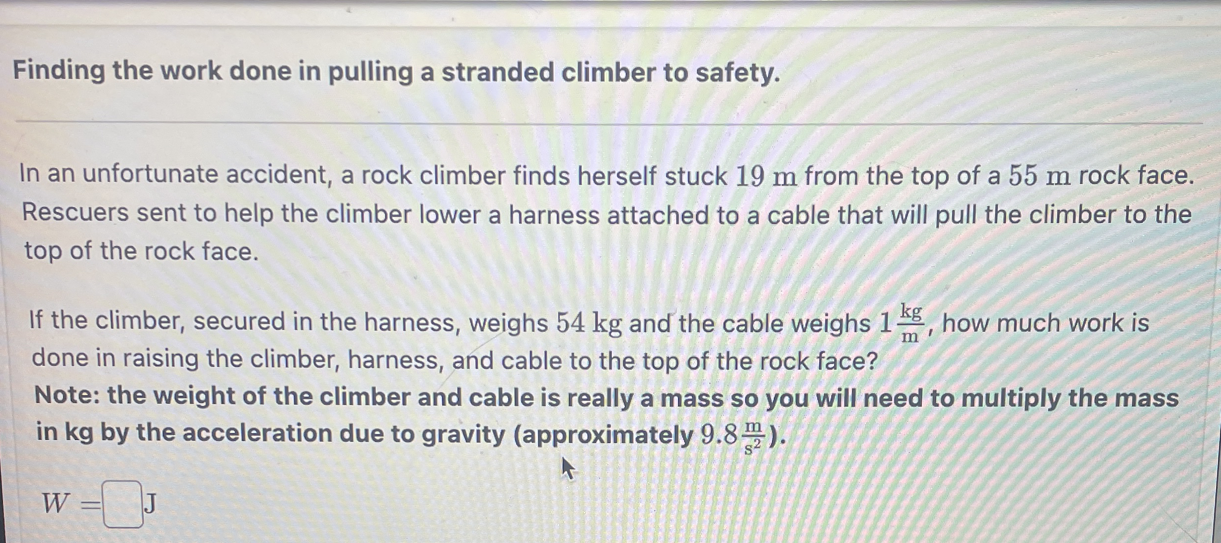 Finding the work done in pulling a stranded