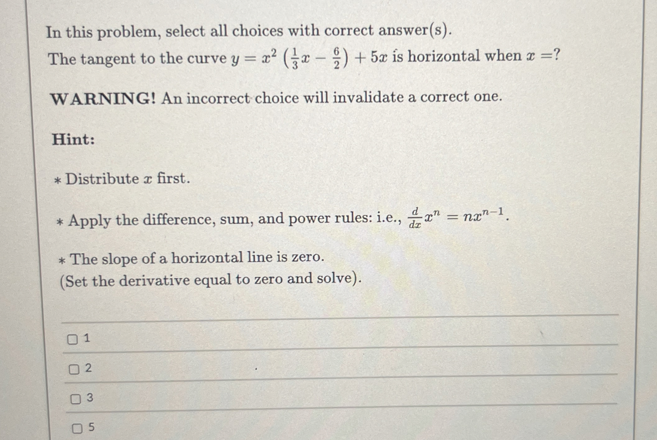 In this problem, select all choices with correct
