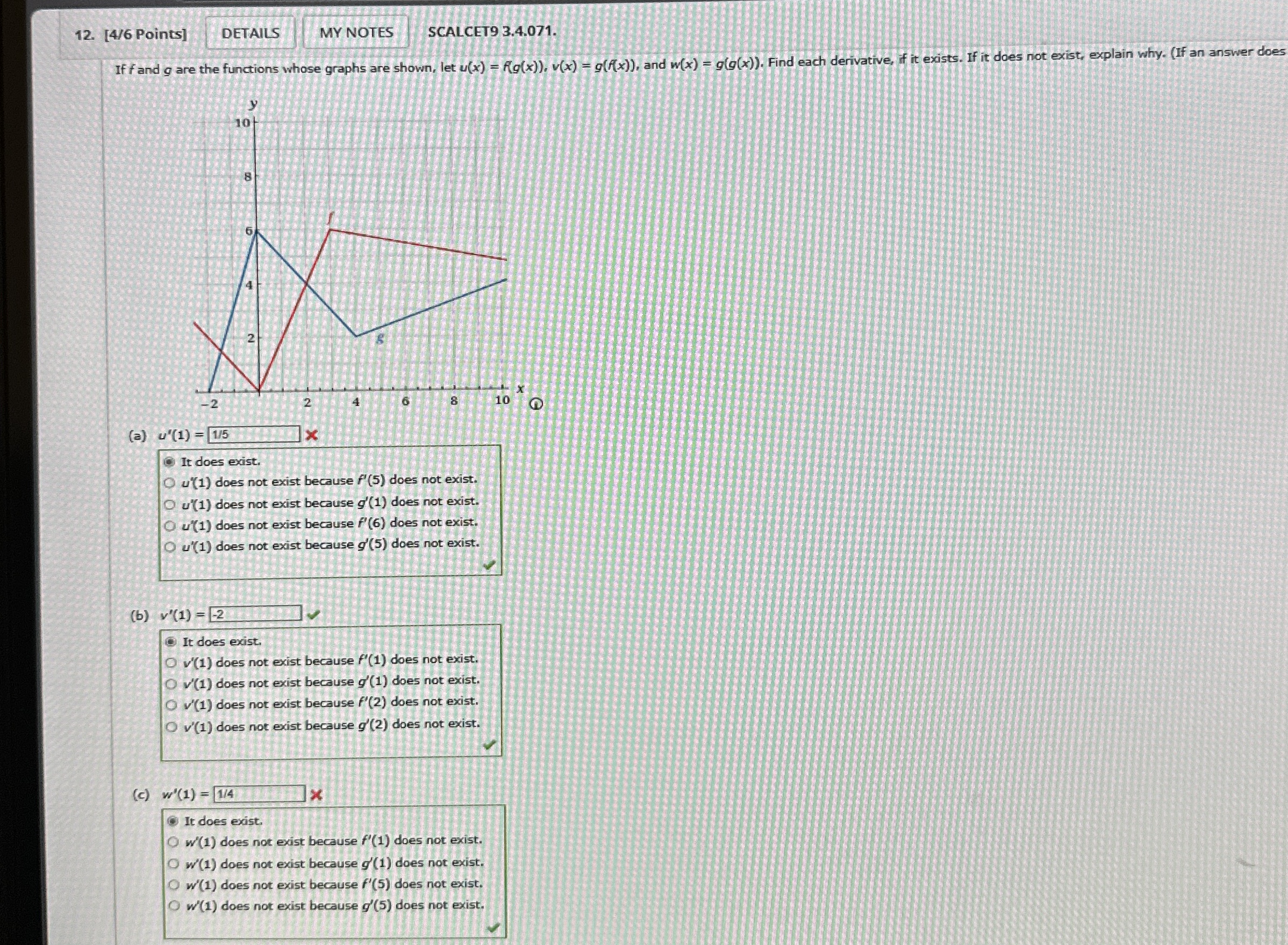 [ 4 / 6 Points ] SCALCET 9 3 . 4 . 0 7 1 . If f