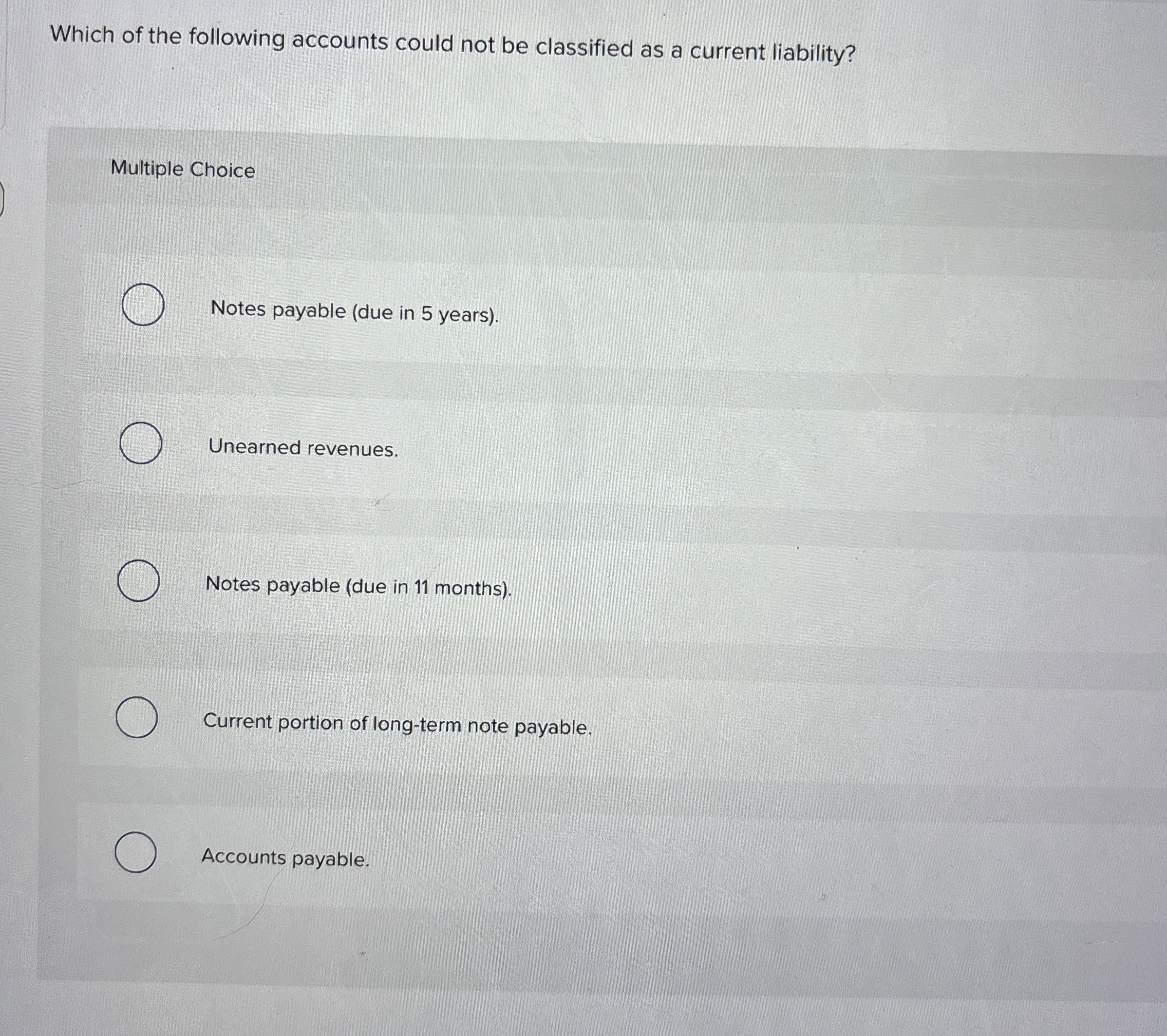 Which of the following accounts could not be