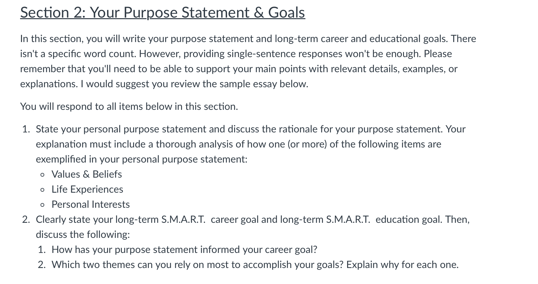 In this assignment, write an essay that includes