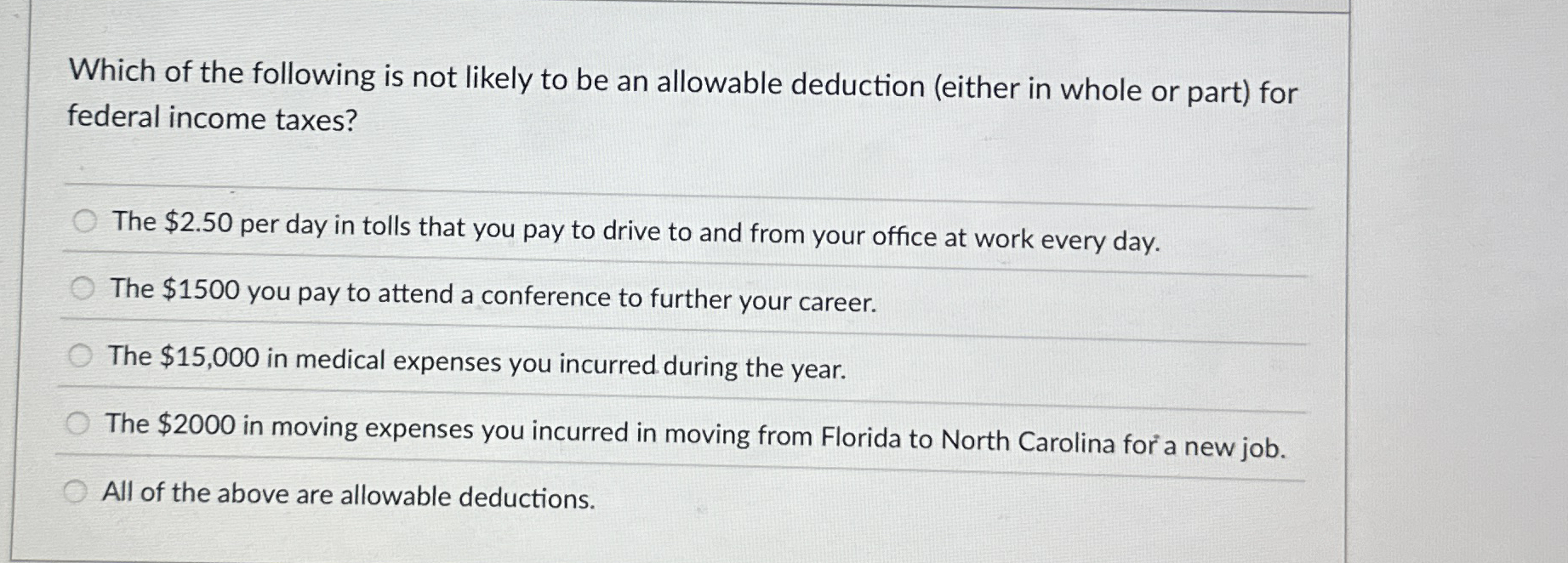 Which of the following is not likely to be an