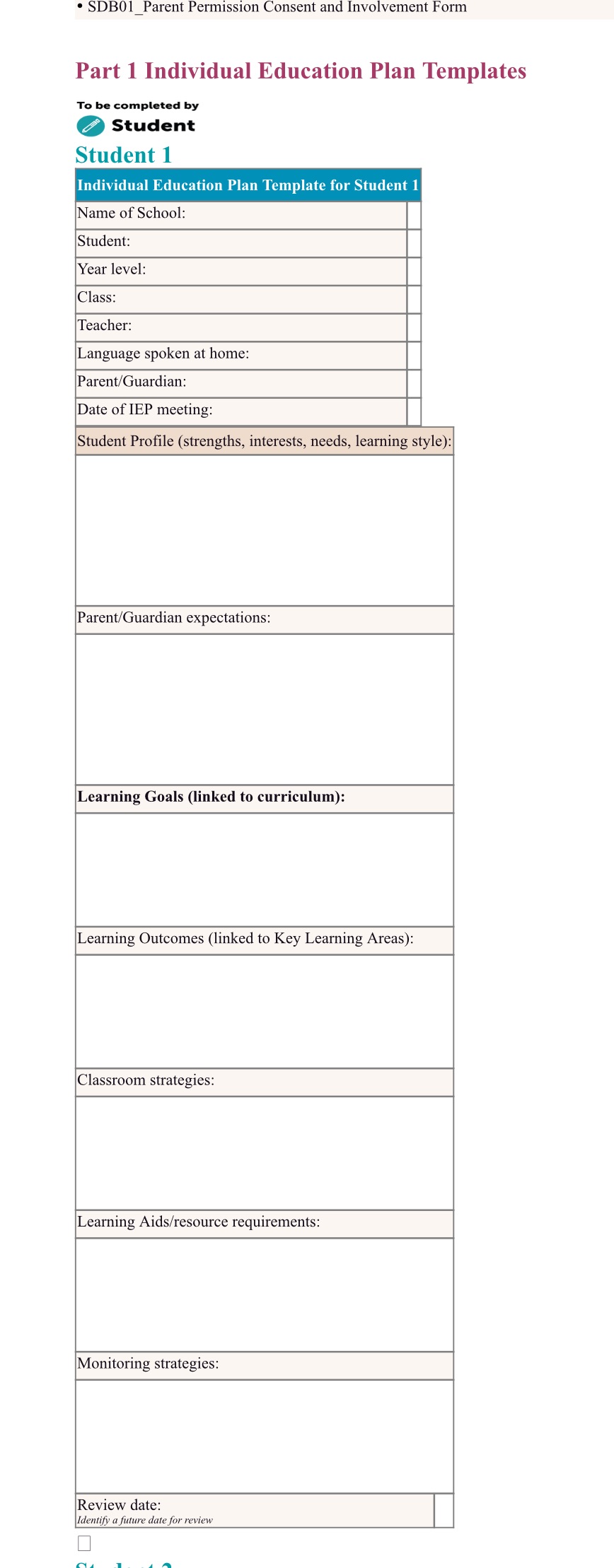 * SDB01 Parent Permission Consent and Involvement
