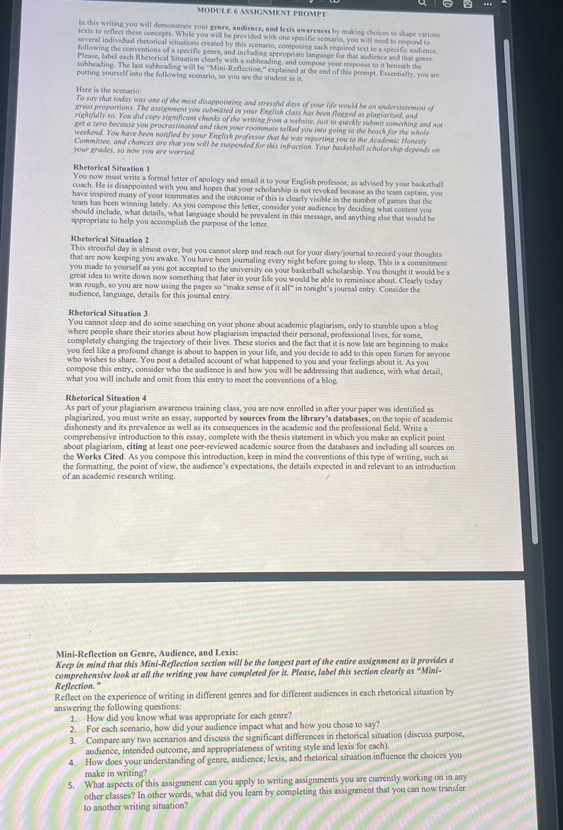 8 ... MODULE 6 ASSIGNMENT PROMPT In this writing