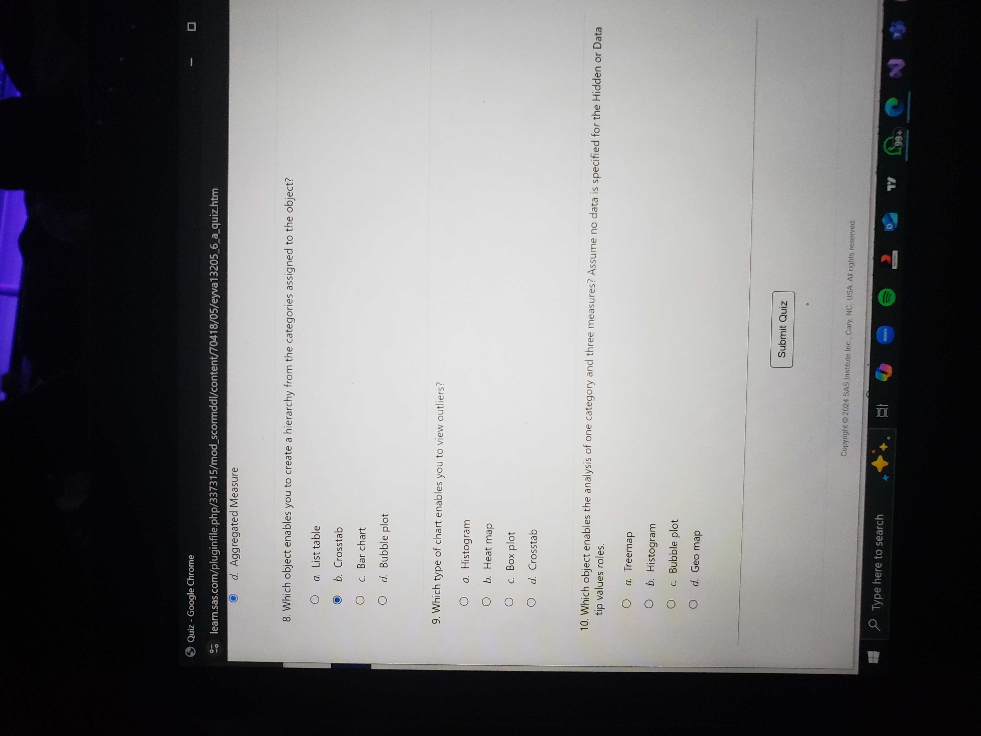 Answer O Quiz - Google Chrome