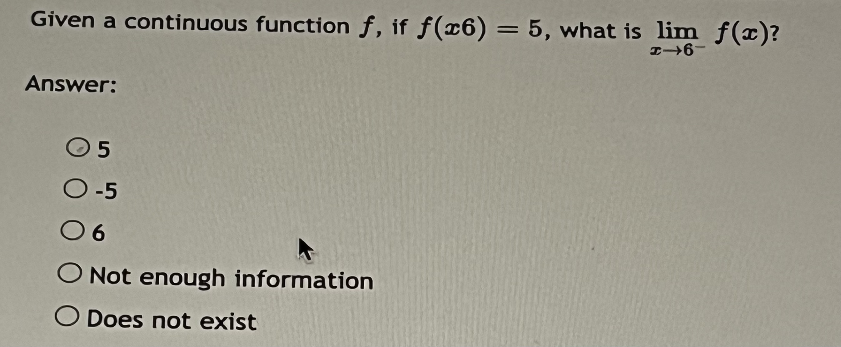 Answer the following question Given a continuous