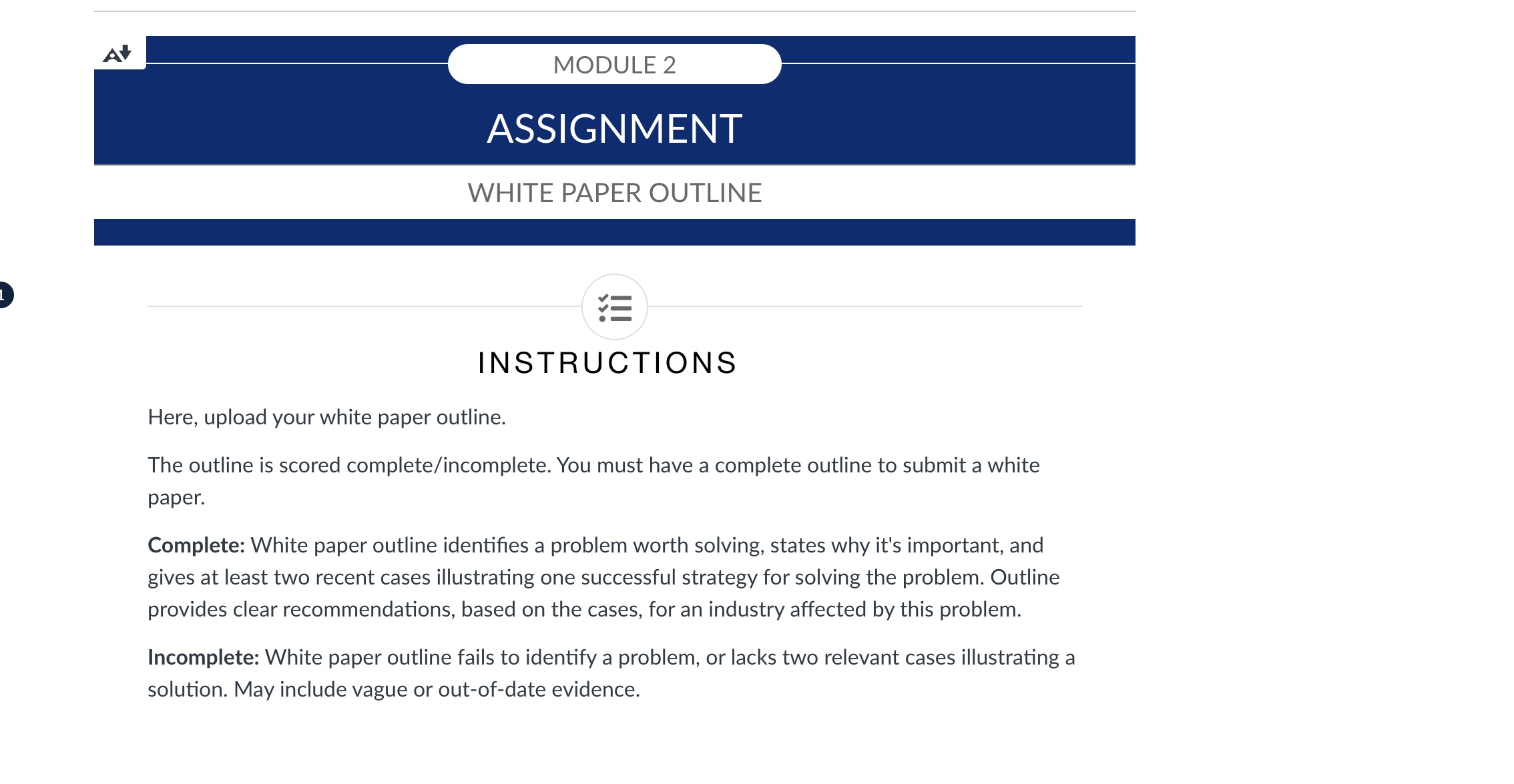 Y .. e AV MODULE 2 ASSIGNMENT WHITE PAPER OUTLINE