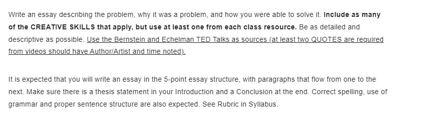 Write an essay describing the problem, why it was