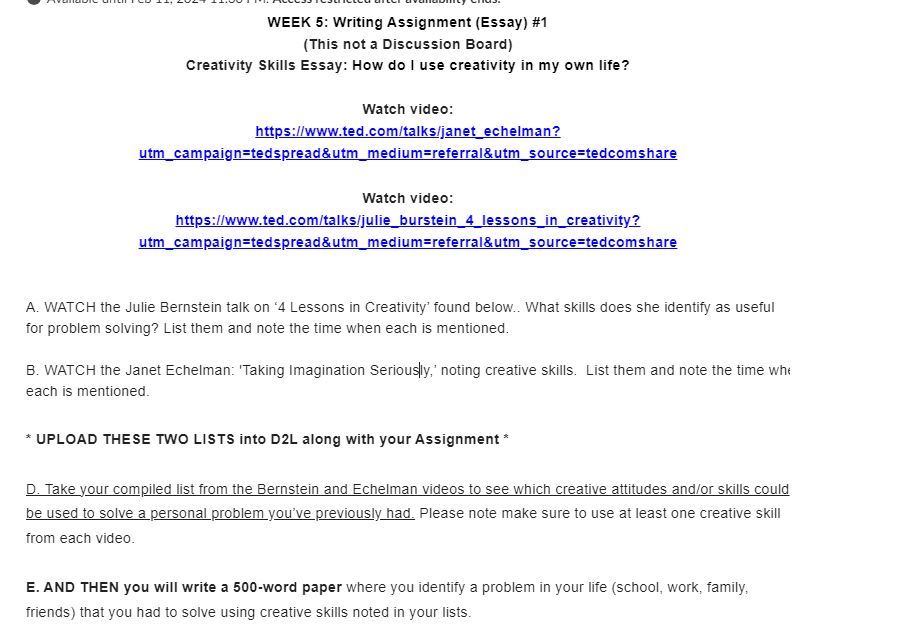 Write an essay describing the problem, why it was