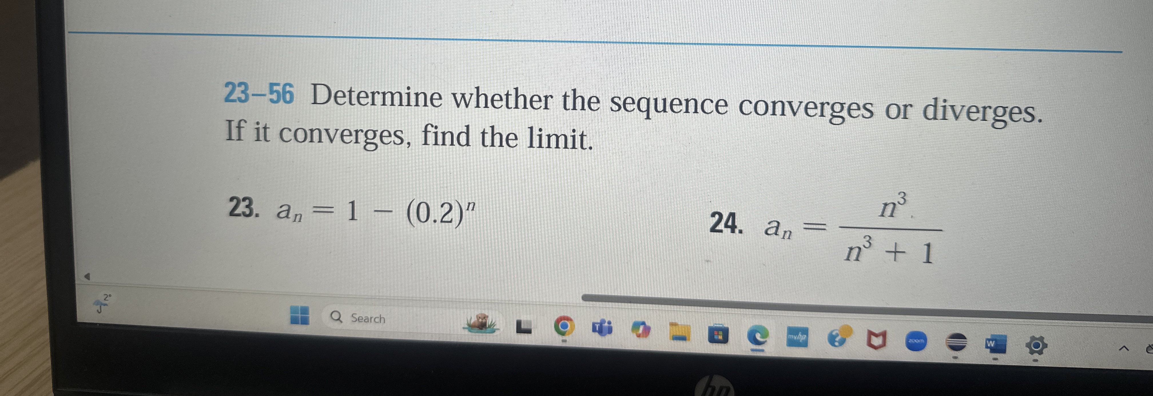 2 3 - 5 6 Determine whether the sequence