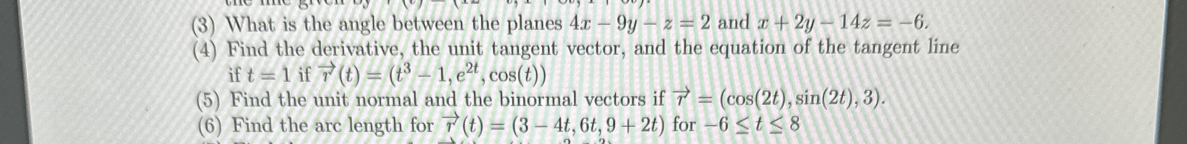 ( 3 ) What is the angle between the planes 4 x -