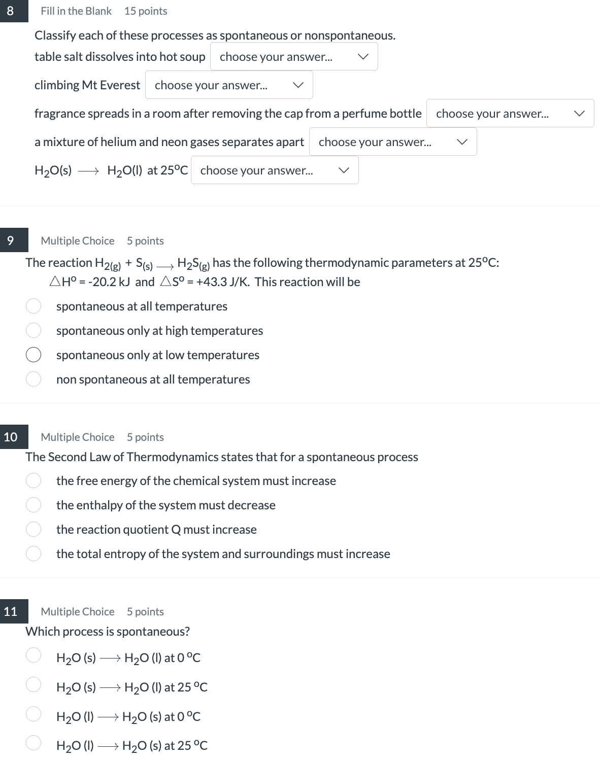 answer E Fillinthe Blank 15 points Classify each