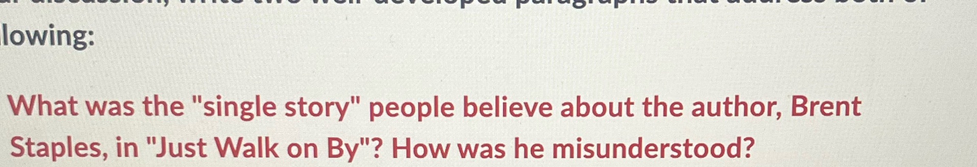 lowing: What was the "single story" people