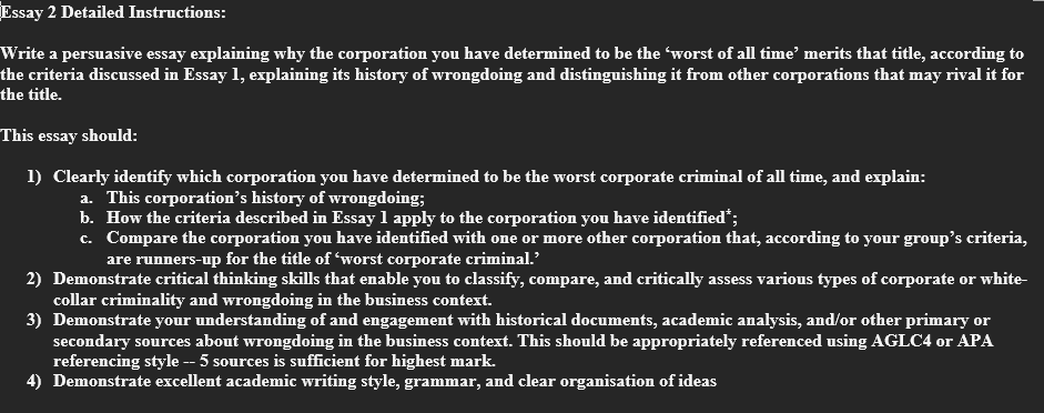 Essay 2 Detailed Instructions: Write a persuasive