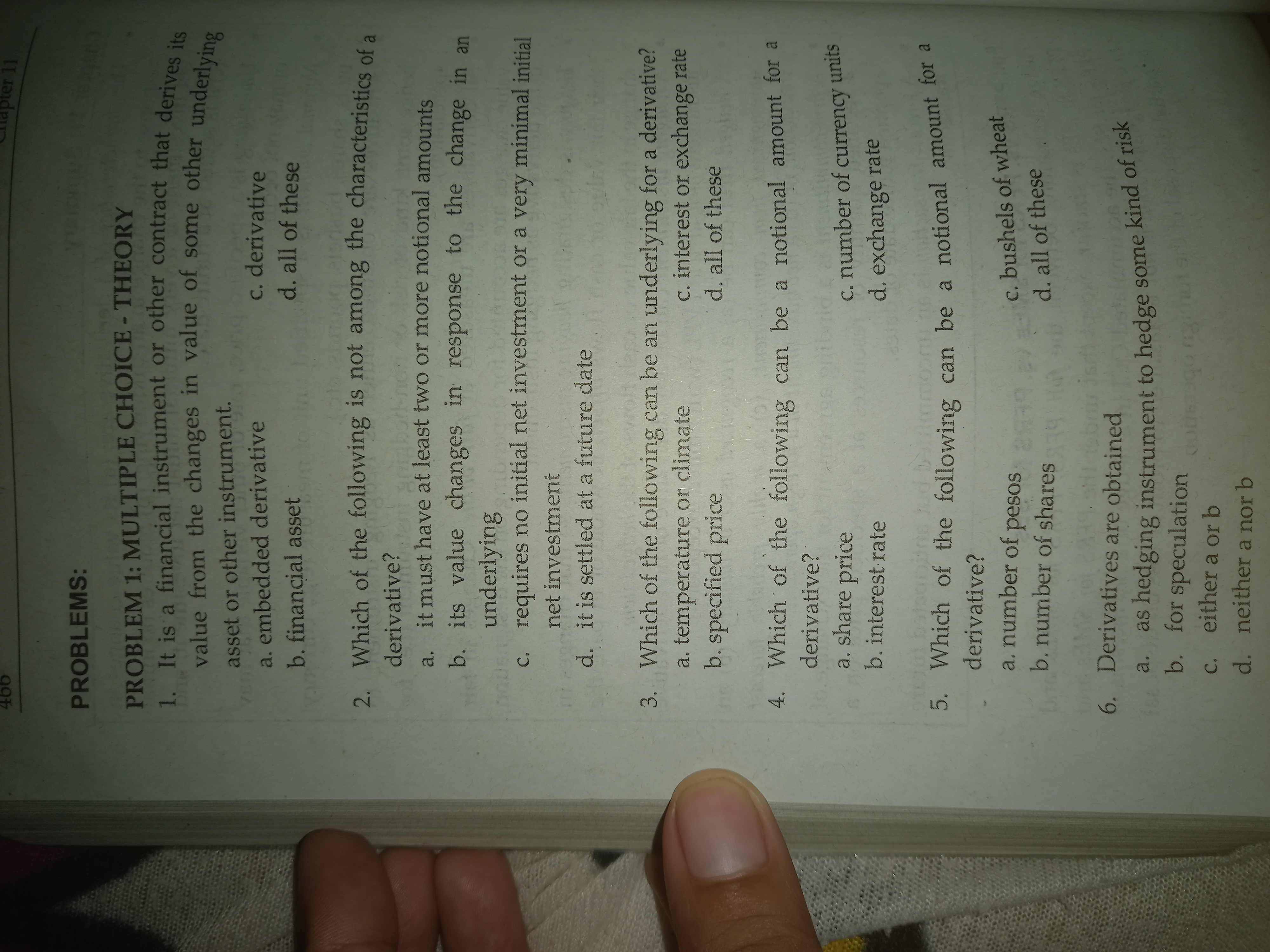 Answer PROBLEMS: PROBLEM 1: MULTIPLE CHOICE -