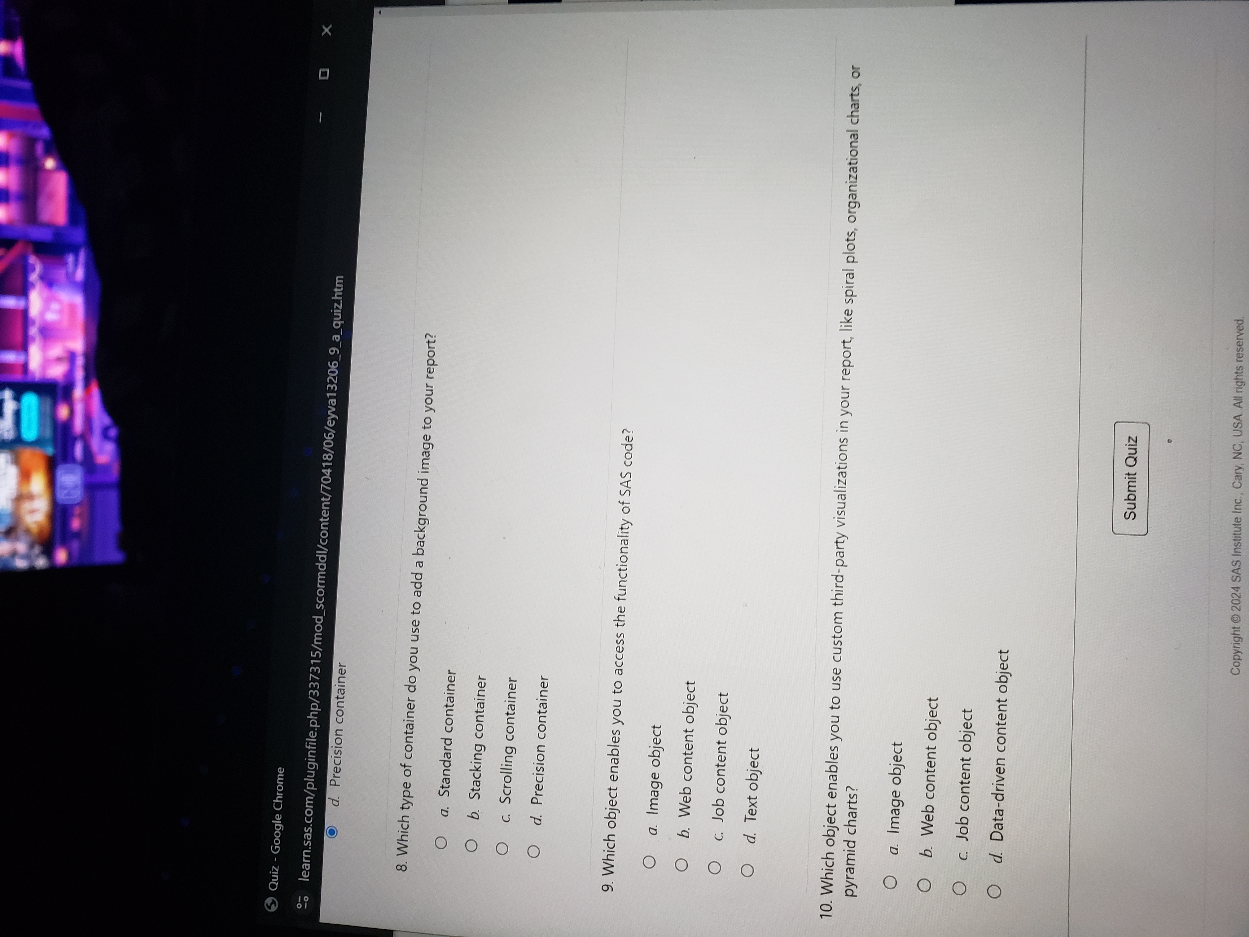 Answer Quiz - Google Chrome X 2o