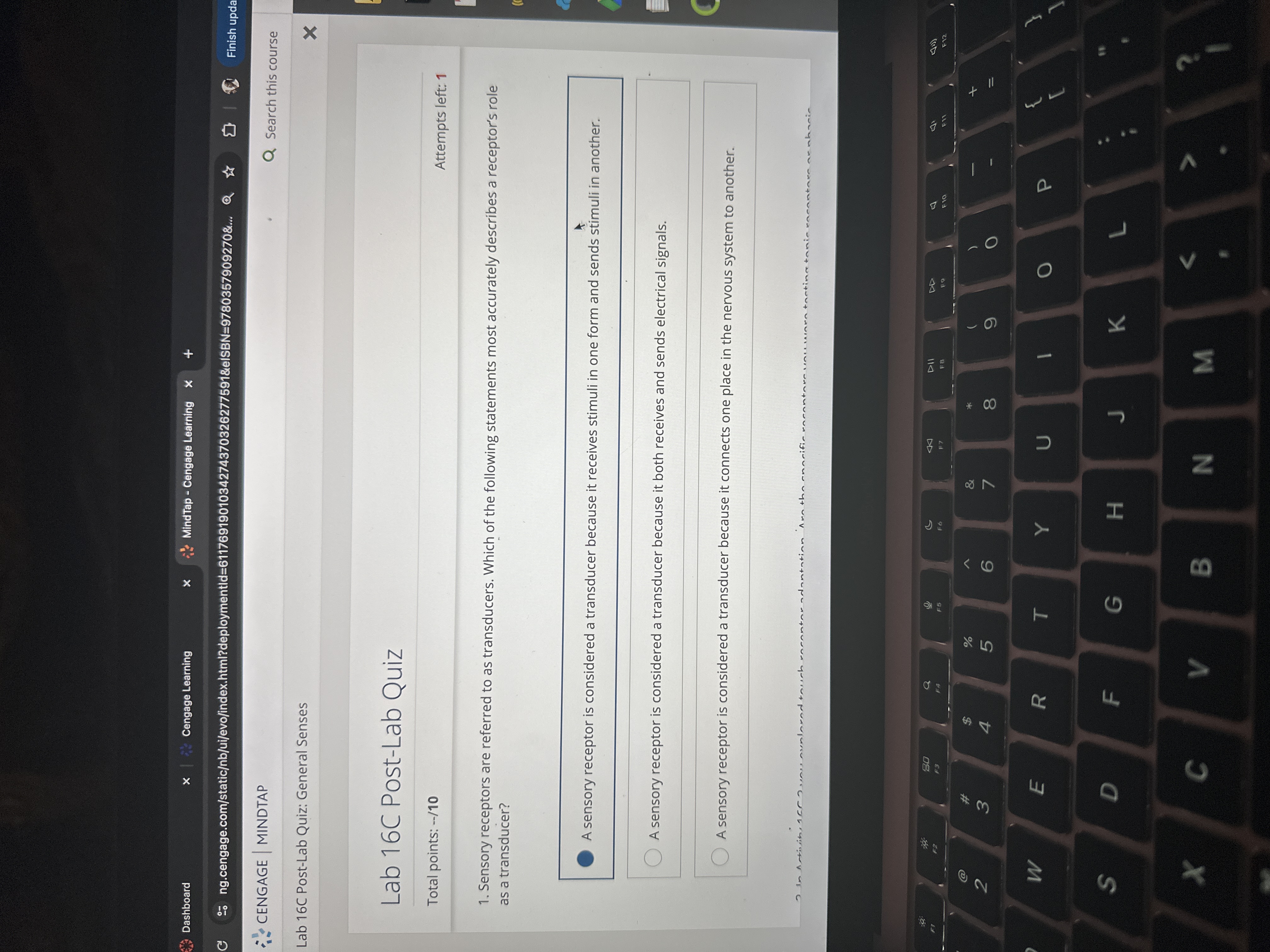 Answer Dashboard x Cengage Learning x MindTap -