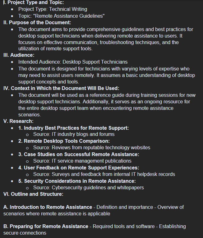 Assignment: Produce a rough draft of a