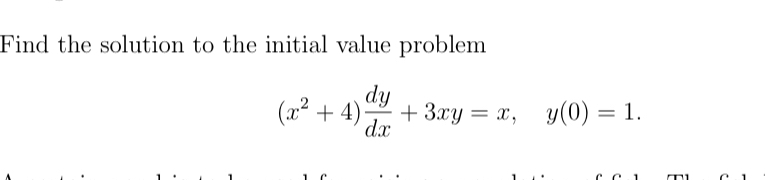 Find the solution to the initial value problem (