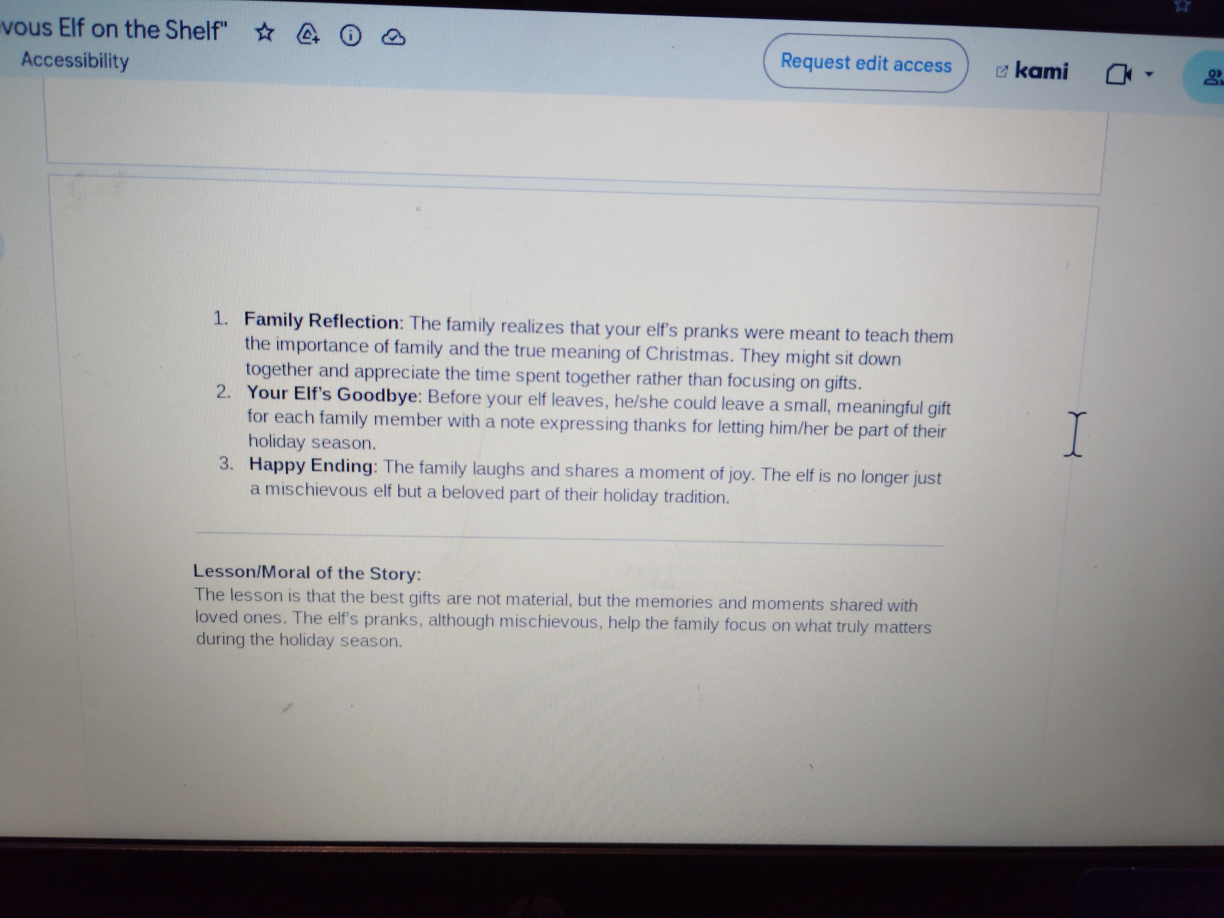 Accessibility 6 kami "The Mischievous Elf on the