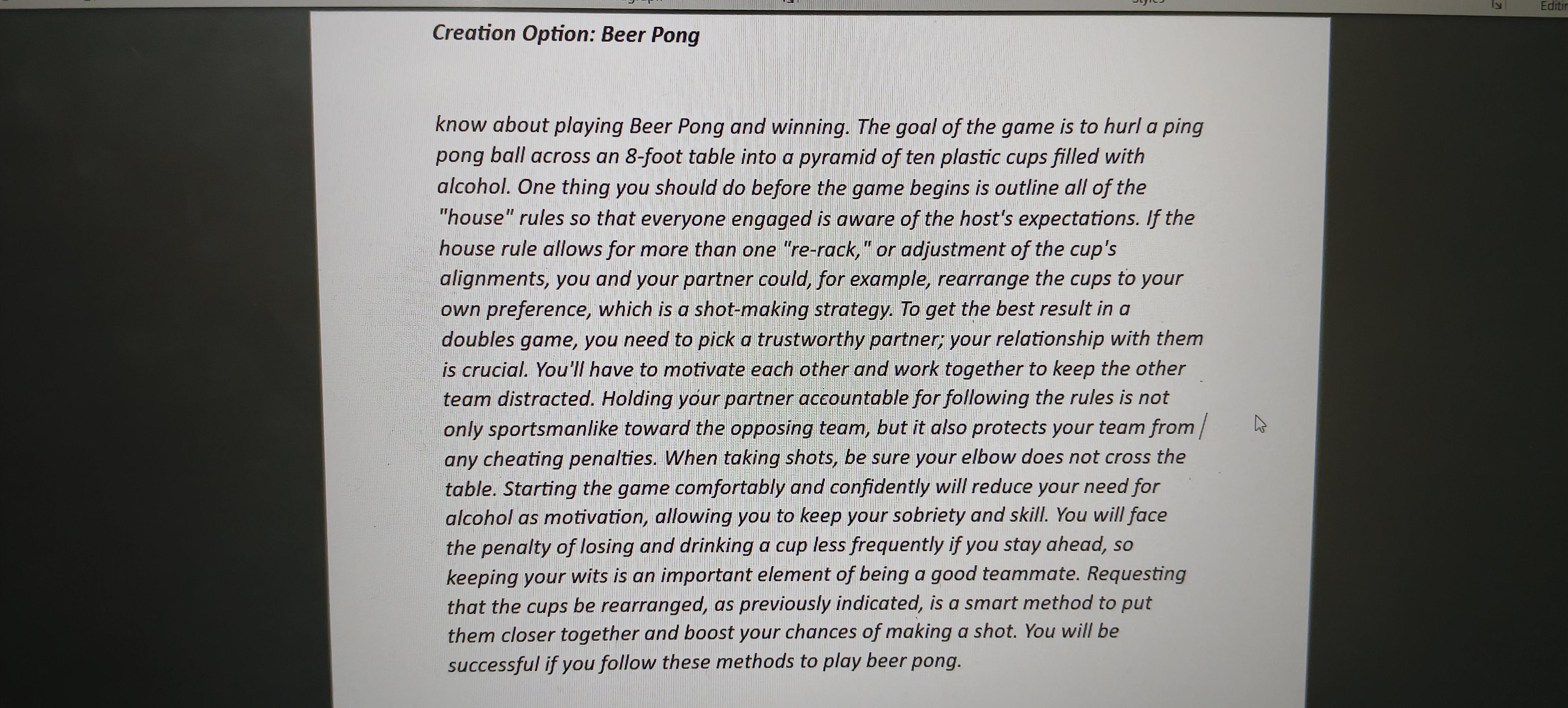 Process Final Paragraph Submission C B Assignment