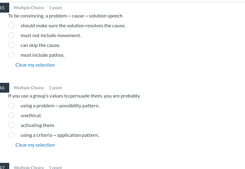 answer Multiple Choice 1 point To be convincing,